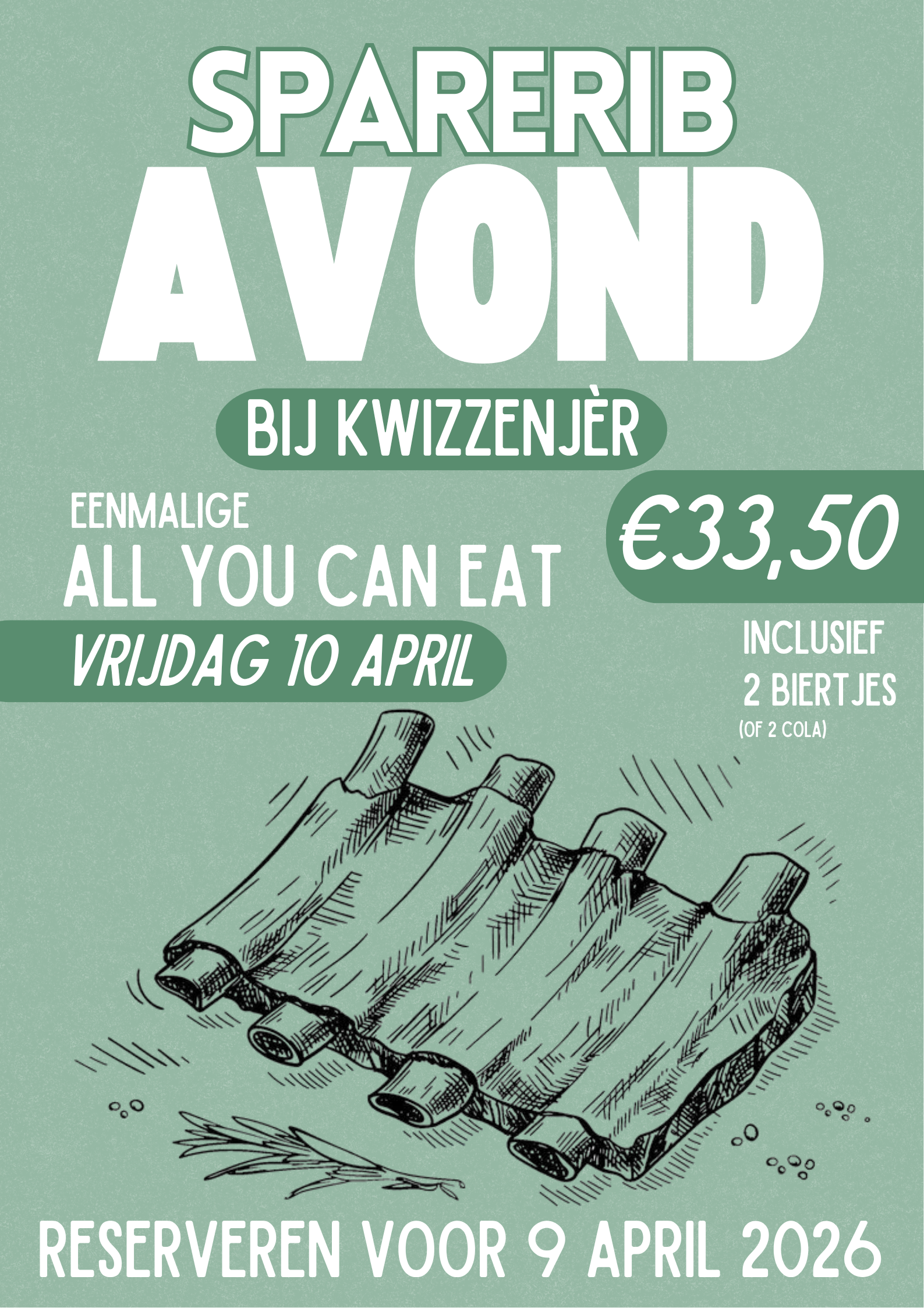 Onbeperkt Spare Ribs bij de Kwizzenjer